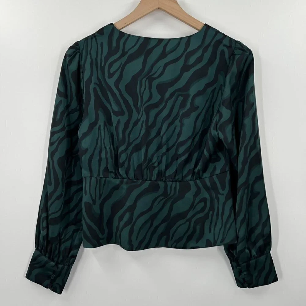 J. Crew Deep V-Neck Button Front Blouse
